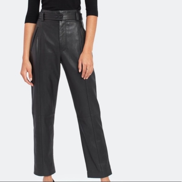 Joie Women's Trula High Rise Leather Ankle Pant